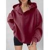 image:imageANRABESS Hoodies for Women Oversized V Neck Hooded SweatshirtsDark Red