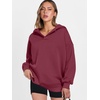 image:imageANRABESS Hoodies for Women Oversized V Neck Hooded SweatshirtsDark Red