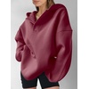 image:imageANRABESS Hoodies for Women Oversized V Neck Hooded SweatshirtsDark Red