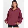 image:imageANRABESS Hoodies for Women Oversized V Neck Hooded SweatshirtsDark Red
