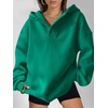 image:imageANRABESS Hoodies for Women Oversized V Neck Hooded SweatshirtsGreen