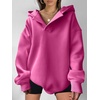 image:imageANRABESS Hoodies for Women Oversized V Neck Hooded SweatshirtsHot Pink