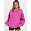 image:imageANRABESS Hoodies for Women Oversized V Neck Hooded SweatshirtsHot Pink