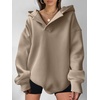 image:imageANRABESS Hoodies for Women Oversized V Neck Hooded SweatshirtsKhaki Brown