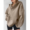 image:imageANRABESS Hoodies for Women Oversized V Neck Hooded SweatshirtsKhaki Brown