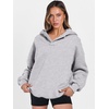 image:imageANRABESS Hoodies for Women Oversized V Neck Hooded SweatshirtsLight Gray