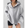 image:imageANRABESS Hoodies for Women Oversized V Neck Hooded SweatshirtsLight Gray
