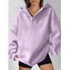image:imageANRABESS Hoodies for Women Oversized V Neck Hooded SweatshirtsLight Purple