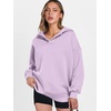image:imageANRABESS Hoodies for Women Oversized V Neck Hooded SweatshirtsLight Purple