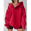 image:imageANRABESS Hoodies for Women Oversized V Neck Hooded SweatshirtsRed