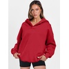 image:imageANRABESS Hoodies for Women Oversized V Neck Hooded SweatshirtsRed