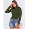image:imageANRABESS Long Sleeve Shirts for Women Quarter Zip Ribbed Sweater TopArmy Green