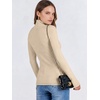 image:imageANRABESS Long Sleeve Shirts for Women Quarter Zip Ribbed Sweater TopBeige