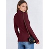 image:imageANRABESS Long Sleeve Shirts for Women Quarter Zip Ribbed Sweater TopDeep Red