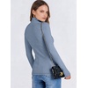 image:imageANRABESS Long Sleeve Shirts for Women Quarter Zip Ribbed Sweater TopGrey Blue