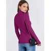 image:imageANRABESS Long Sleeve Shirts for Women Quarter Zip Ribbed Sweater TopHot Pink