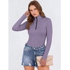 image:imageANRABESS Long Sleeve Shirts for Women Quarter Zip Ribbed Sweater TopPurple