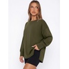 image:imageANRABESS Oversized Sweatshirt for Women Fall lightweight Air Layer TopsArmy Green