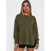 image:imageANRABESS Oversized Sweatshirt for Women Fall lightweight Air Layer TopsArmy Green