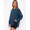 image:imageANRABESS Oversized Sweatshirt for Women Fall lightweight Air Layer TopsDeep Blue
