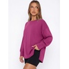 image:imageANRABESS Oversized Sweatshirt for Women Fall lightweight Air Layer TopsHot Pink