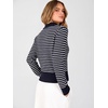 image:imageANRABESS Sweaters for Women Cropped Polo Collared Long SleeveNavy White Stripe