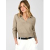 image:imageANRABESS Sweaters for Women Cropped Polo Collared Long SleeveTan