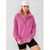 image:imageANRABESS Sweatshirt for Women Loose Fit Quarter Zip Pullover Fall OutfitsHot Pink