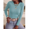 image:imageANRABESS Women Long Sleeve Knit Top Fall Lightweight Fitted Sweater ShirtsDark Blue
