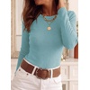 image:imageANRABESS Women Long Sleeve Knit Top Fall Lightweight Fitted Sweater ShirtsDark Blue