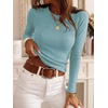 image:imageANRABESS Women Long Sleeve Knit Top Fall Lightweight Fitted Sweater ShirtsDark Blue