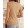 image:imageANRABESS Women Long Sleeve Knit Top Fall Lightweight Fitted Sweater ShirtsKhaki