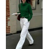image:imageANRABESS Womens Cowl Neck Long Sleeve Fall Light SweaterForest Green