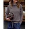 image:imageANRABESS Womens Cowl Neck Long Sleeve Fall Light SweaterNutmeg