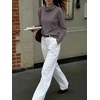 image:imageANRABESS Womens Cowl Neck Long Sleeve Fall Light SweaterNutmeg