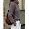 image:imageANRABESS Womens Cowl Neck Long Sleeve Fall Light SweaterNutmeg