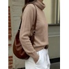 image:imageANRABESS Womens Cowl Neck Long Sleeve Fall Light SweaterTan