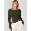 image:imageANRABESS Womens Fall Long Sleeve Boat Neck Lightweight SweatersArmy Green