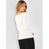 image:imageANRABESS Womens Fall Long Sleeve Boat Neck Lightweight SweatersCream White