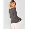 image:imageANRABESS Womens Fall Long Sleeve Boat Neck Lightweight SweatersDrak Taupe