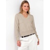 image:imageANRABESS Womens Long Sleeve V Neck Cropped Sweaters Fall OutfitsAlmond