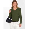 image:imageANRABESS Womens Long Sleeve V Neck Cropped Sweaters Fall OutfitsArmy Green