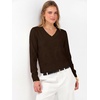 image:imageANRABESS Womens Long Sleeve V Neck Cropped Sweaters Fall OutfitsCoffee