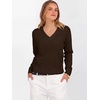 image:imageANRABESS Womens Long Sleeve V Neck Cropped Sweaters Fall OutfitsCoffee