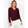 image:imageANRABESS Womens Long Sleeve V Neck Cropped Sweaters Fall OutfitsDark Red