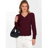 image:imageANRABESS Womens Long Sleeve V Neck Cropped Sweaters Fall OutfitsDark Red