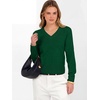 image:imageANRABESS Womens Long Sleeve V Neck Cropped Sweaters Fall OutfitsForest Green