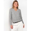 image:imageANRABESS Womens Long Sleeve V Neck Cropped Sweaters Fall OutfitsGrey