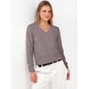 image:imageANRABESS Womens Long Sleeve V Neck Cropped Sweaters Fall OutfitsNutmeg
