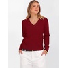 image:imageANRABESS Womens Long Sleeve V Neck Cropped Sweaters Fall OutfitsRed